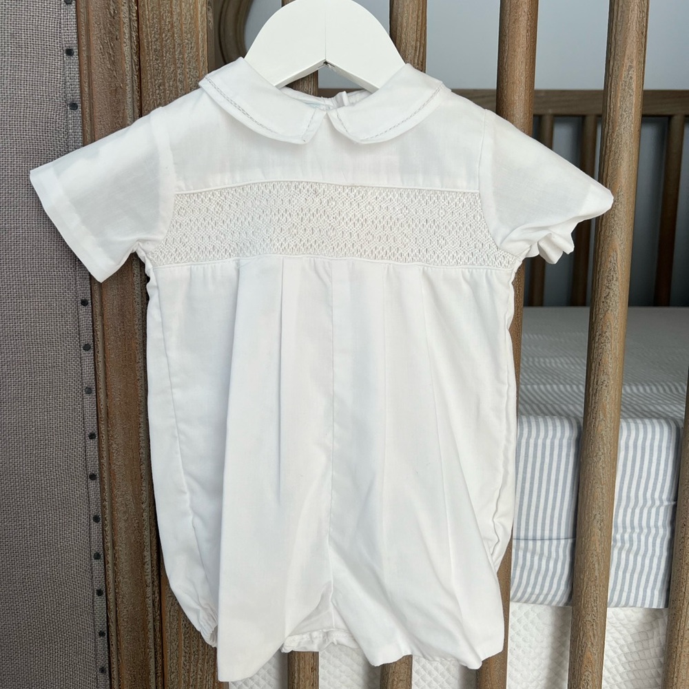 Petit Ami Romper with Bonnet 6 Months